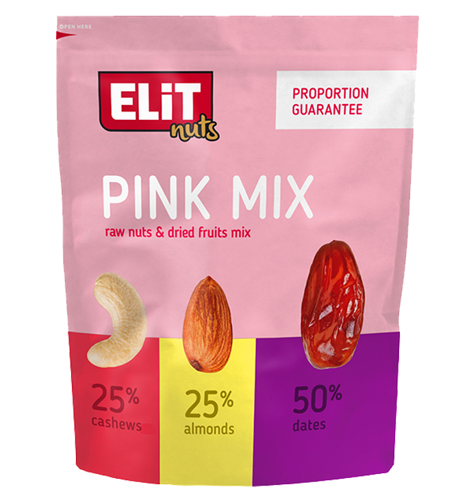 MIX RAW NUTS AND DRIED FRUITS PINK