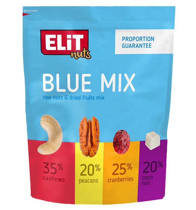 MIX RAW NUTS AND DRIED FRUITS BLUE