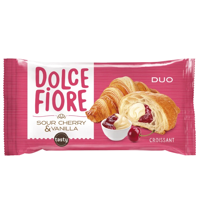 DOLCE FIORE CROISSANT FILLED WITH SOUR CHERRY AND VANILLA CREAM