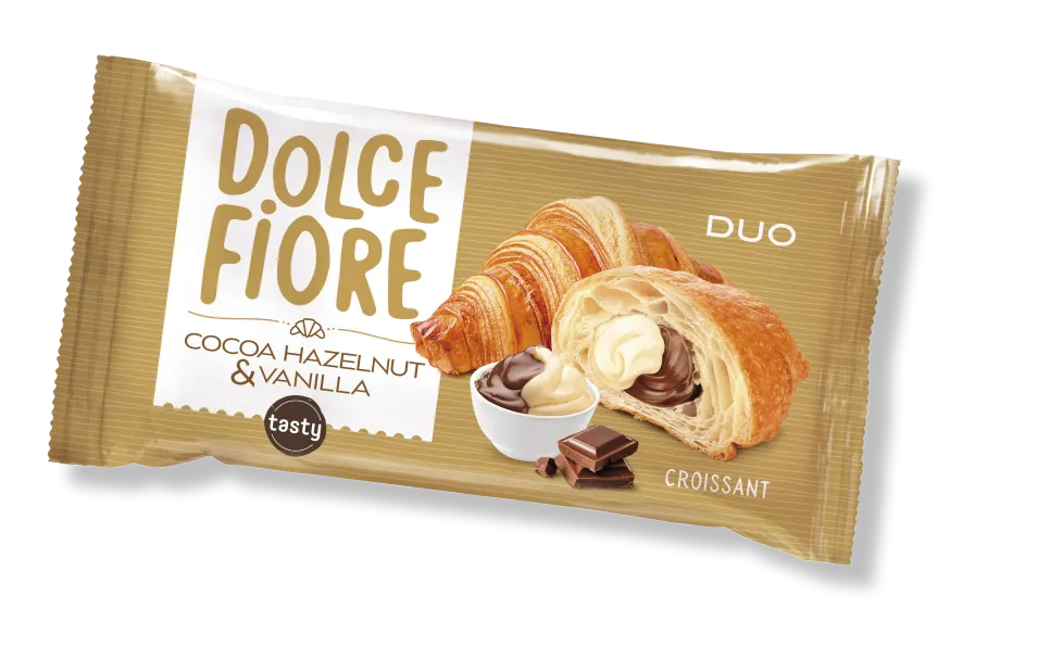 Опаковка на кроасан на Dolce Fiore с вкус на какао, лешник и ванилия