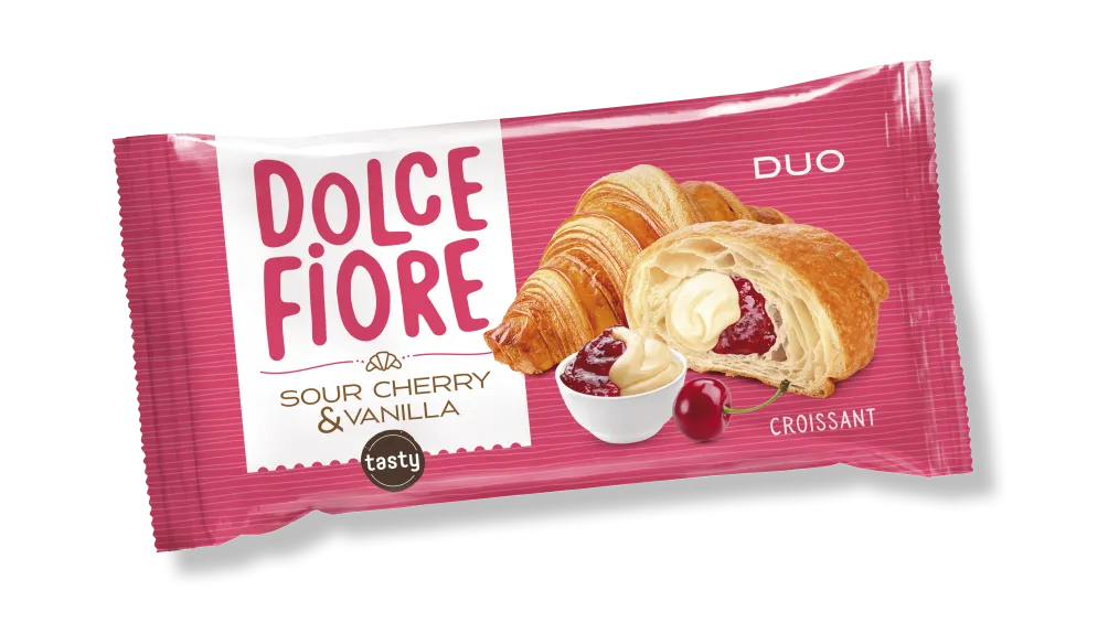 Опаковка на кроасан на Dolce Fiore с вкус на вишна и ванилия